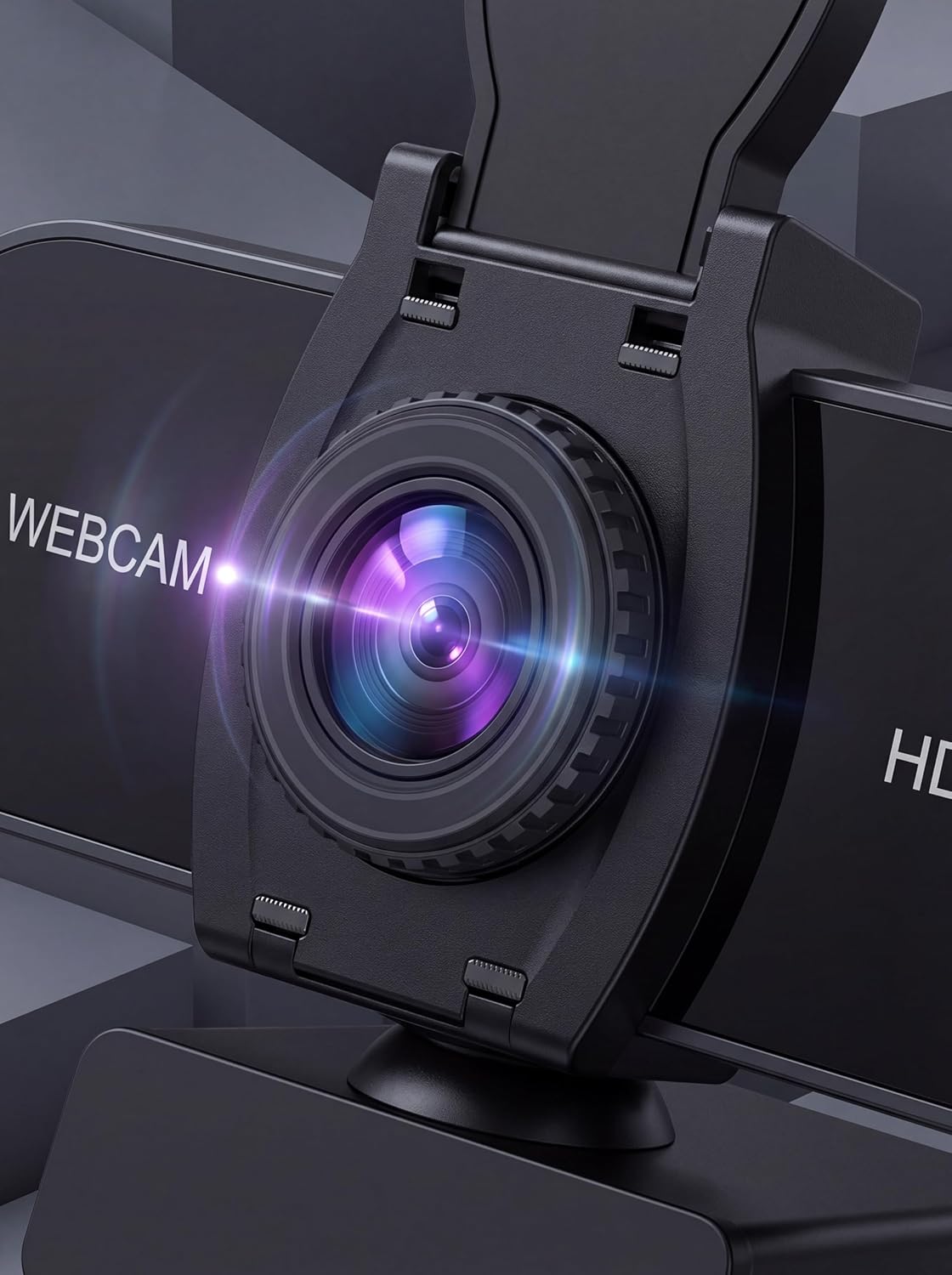 TOYAYAYO 2K HD Webcam with Microphone, Noise Cancellation, Privacy Cover, Wide-Angle Lens, Auto Light Correction, Plug