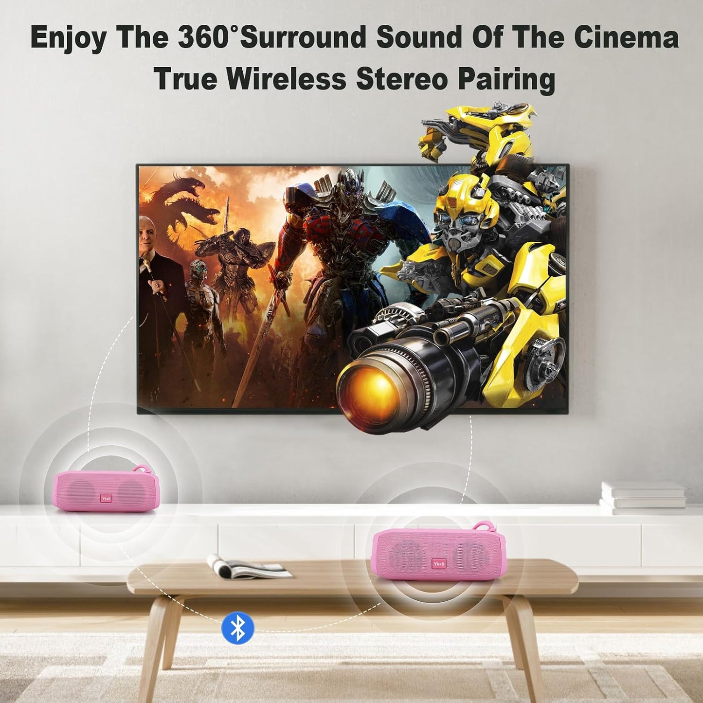 Ykall 20W IPX6 36H Bluetooth Speakers, Portable Bluetooth Speaker Wireless with Loud Stereo Sound, TWS Pairing