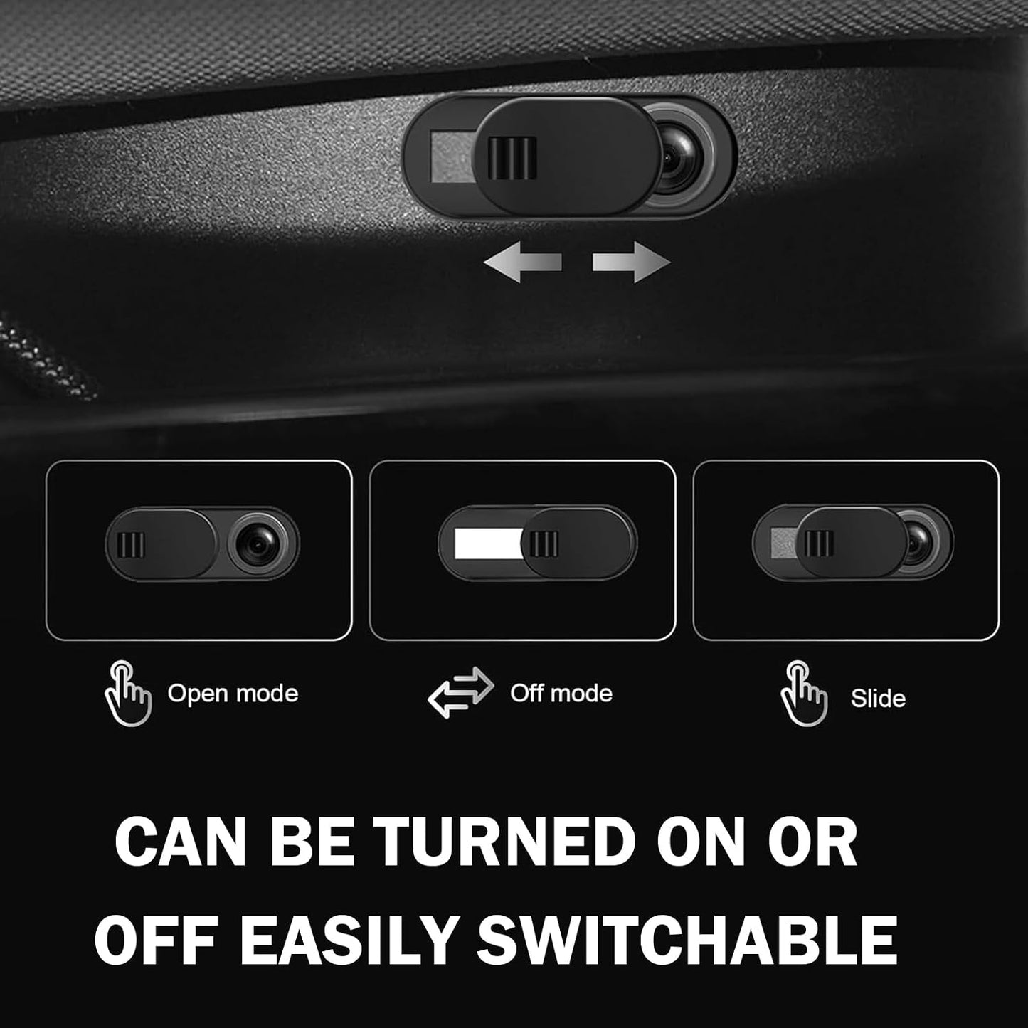 Foelony 3 Car Camera Slider Cover, Ultra-Thin Camera Protection Cover, Anti-Scratch Webcam Covers for Privacy