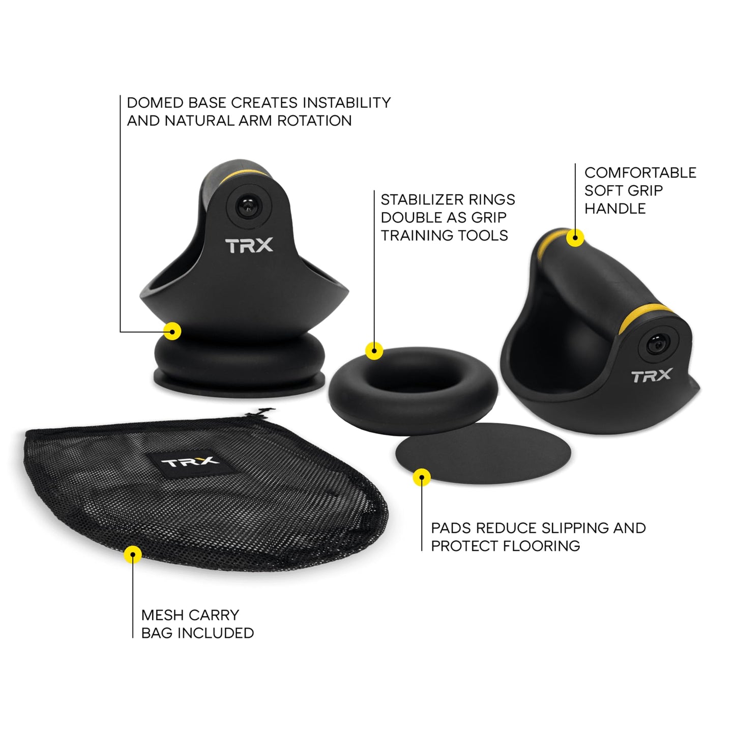 TRX Push-It - Push-up Handles for Strength Training, Home Gym Workouts, Core & Upper Body Exercise Equipment, Ergonomic Push-Up Stands for Chest, Arms & Abs Training