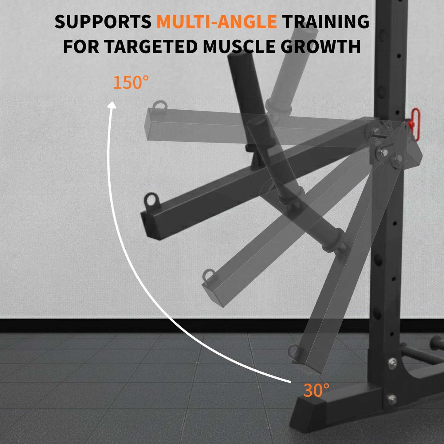 MEGASTAR FITNESS Belt Squat Lever Arm, T Bar Row Landmine Attachment, Comes with Squat Belt, Compatible with 1" and 2" Weight Plates and 1" Hole Design, Designed for 2x2 Power Rack