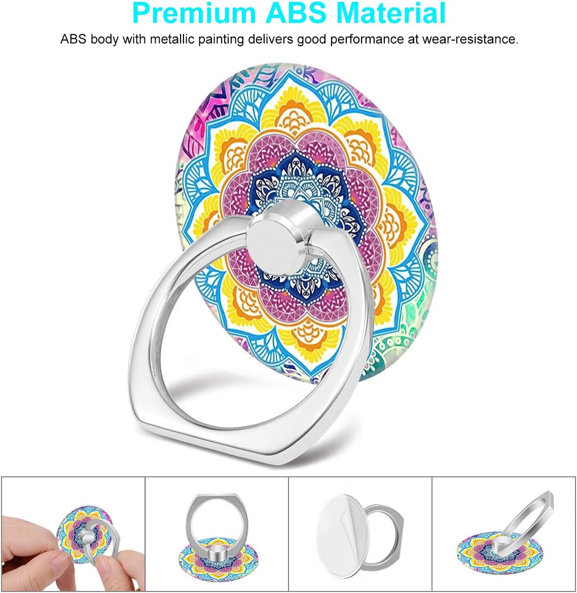 Bonoma 3 Pack 360 Cell Phone Ring Holder Stand, Colorful Mandala Rotation Universal Smartphone Ring Grip Stand