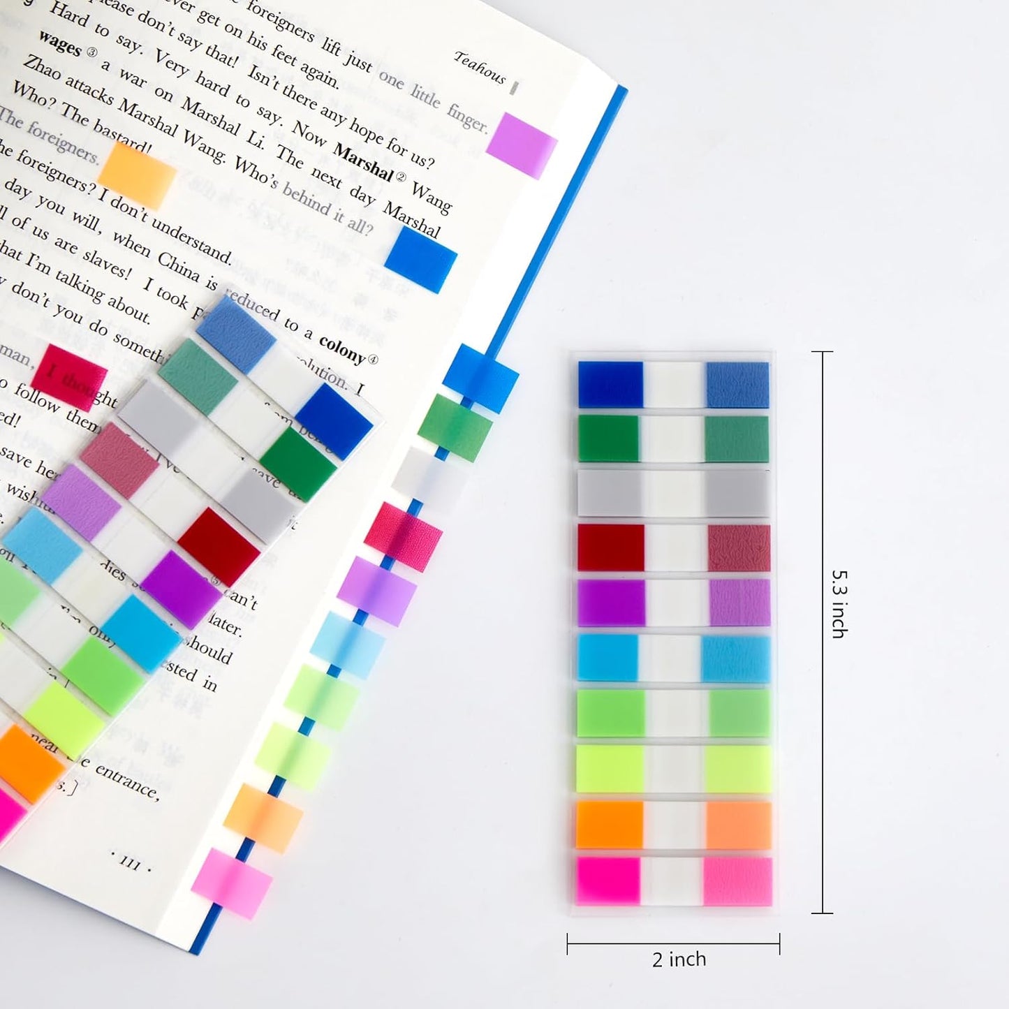 Skiennix Sticky Tabs Notes | 1000 Pcs Transparent Writable Colored Book Index Tabs for Office & School