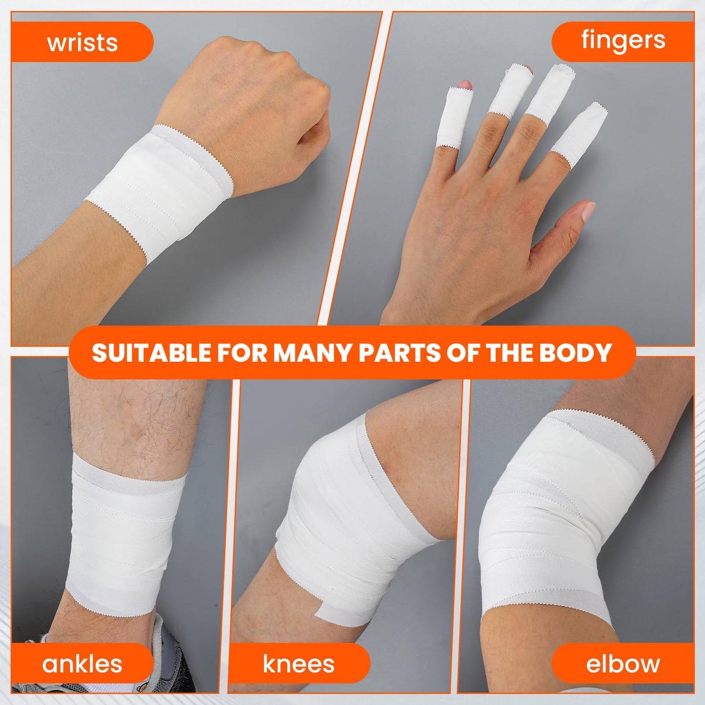 16 Pack Athletic Tape, White Sports Tape for Wrist Ankle Protection, Sports Tape Athletic No Sticky Residue, Easy to Tear Gymnastics Tape for Soccer, Football, Training Supplies (1.5" x 160 Yards)