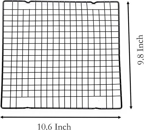 Line Roasting Cooling Racks - High Strength Stainless Steel Grill Racks for Baking & BBQ | 10.6" x 9.8" (2 Pcs)