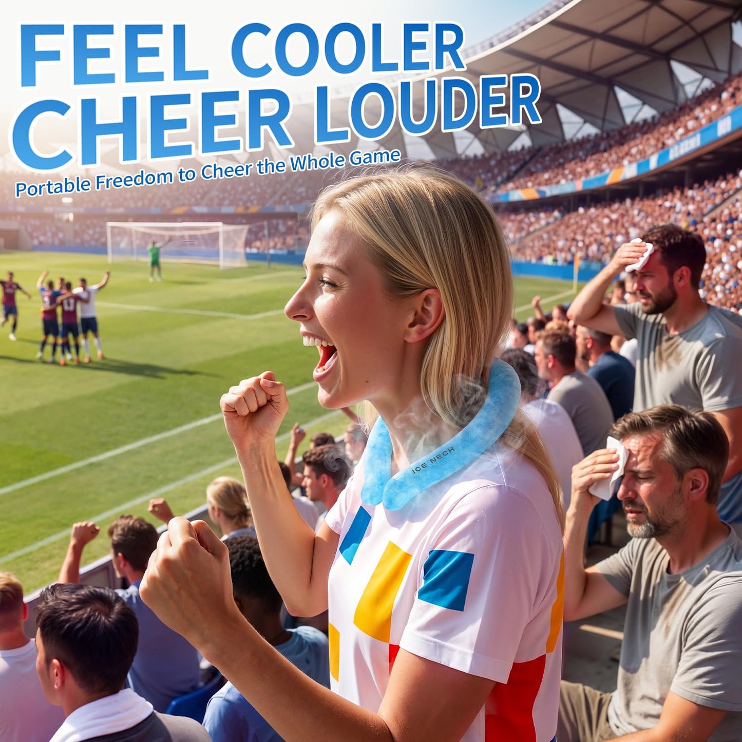 Cooling Neck Wrap for Summer Heat Relief, Wearable Ice Neck Cooler Ring with Quick Freeze Gel, Reusable Hands-Free Cold Band Lasts Up to 5 Hours for Outdoor, Yardwork, Workouts