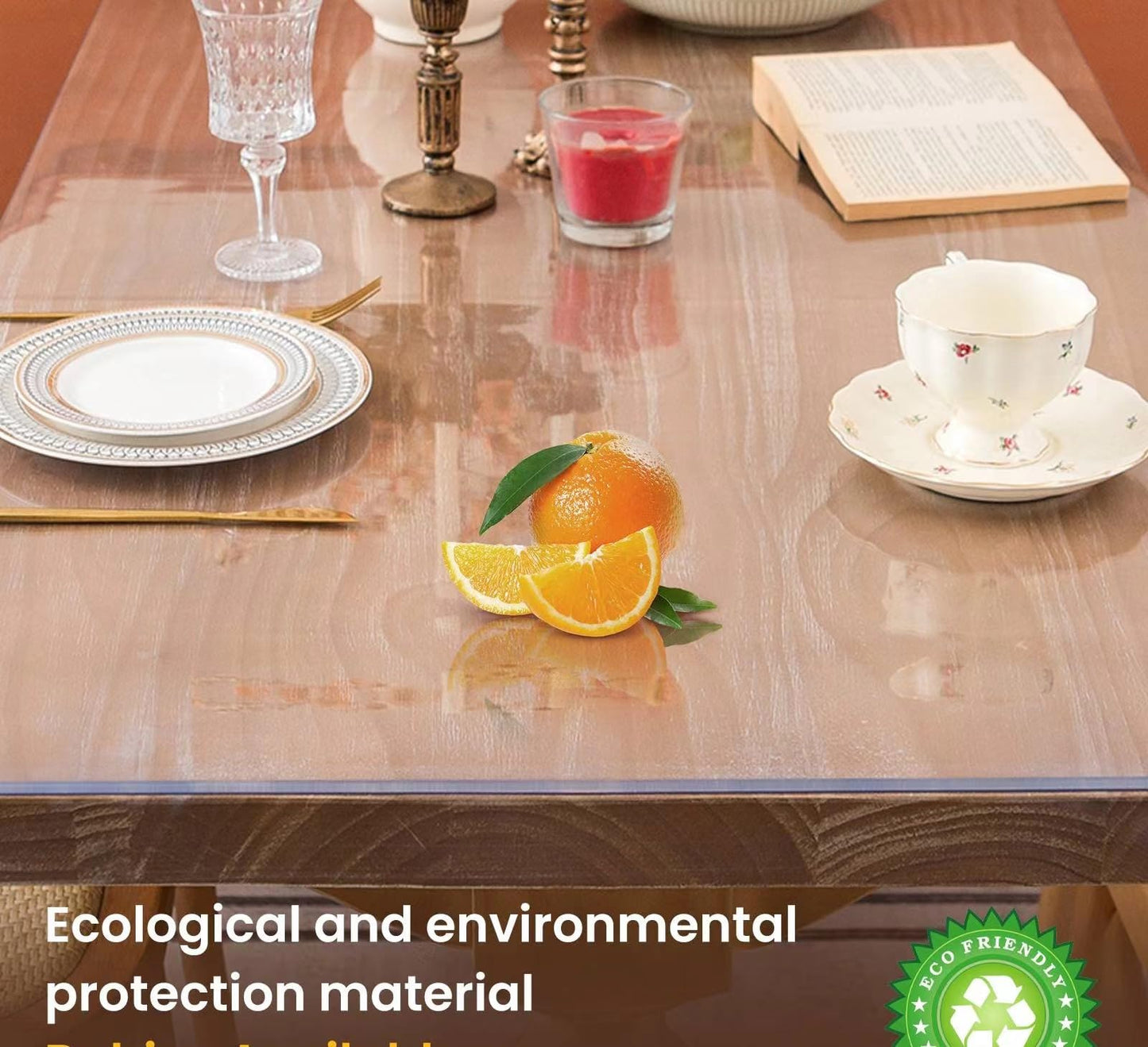 Whirltique Round Clear Table Protector, 70" Round, 1.5mm Thick, Clear Vinyl Table Cover, Scratch Resistant, Dining Room Table Cover