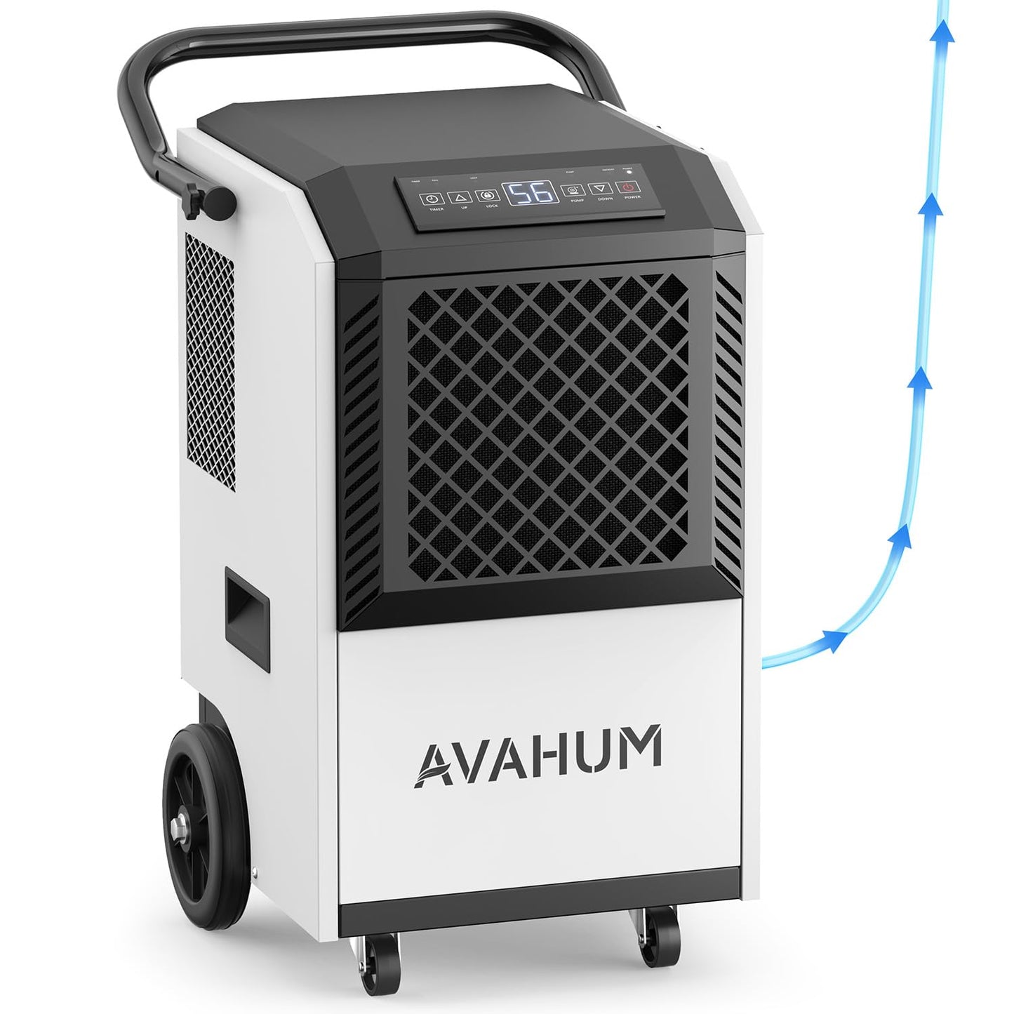 5-Year Limited Warranty 160 Pint Commercial Dehumidifier with Pump,Industrial Dehumidifier for Basement & Warehouse, 7500 Sq.Ft Large Dehumidifiers with Drain Hose,24H Timer, Auto Restart Defrost