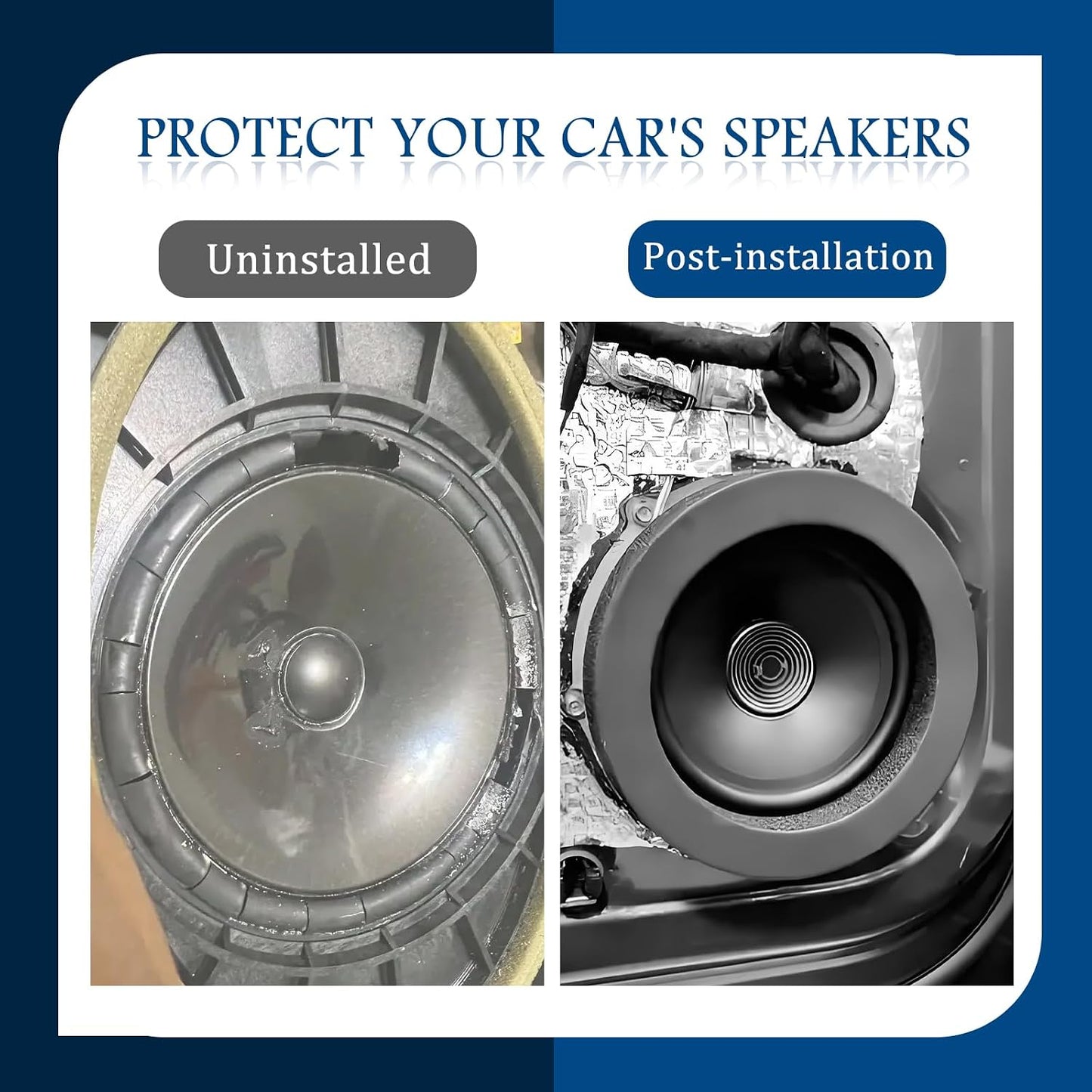 Figpade 4PCS Kit,3-Size 6" 6.5" 6.75" Speaker Foam Rings Speaker Gasket for Enhanced Bass & Noise