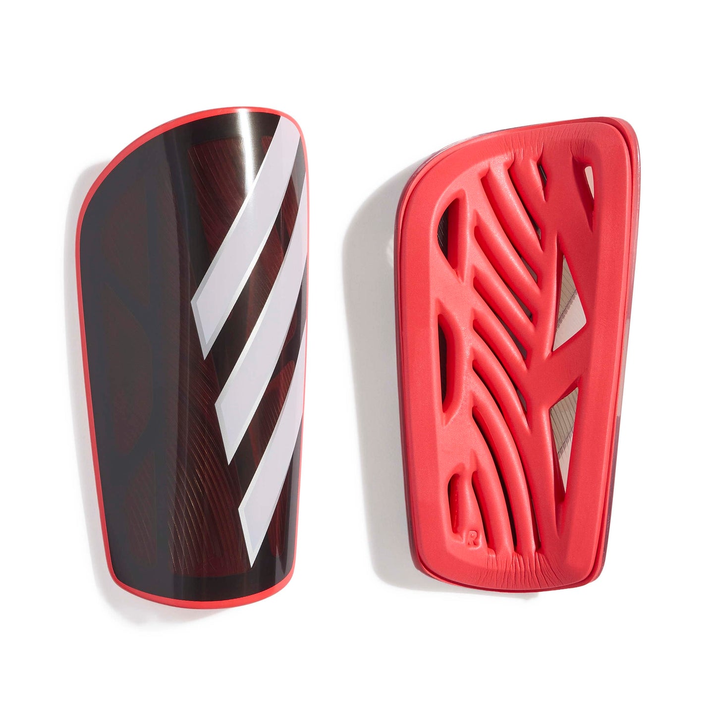 adidas Unisex-Adult Tiro Shinguard League, Black/Lucid Red/White/Silver Metallic, Small
