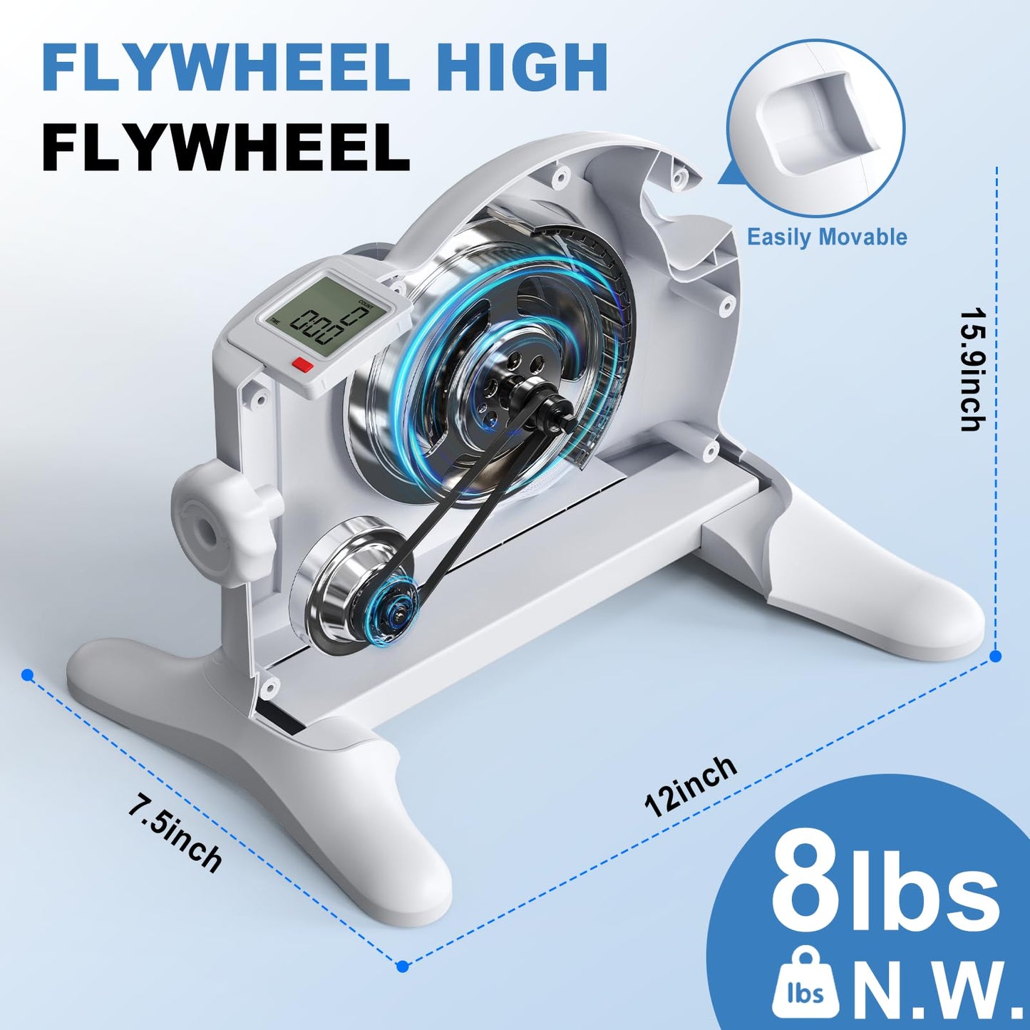 OSCILLATING SLIM Mini Exercise Bike & Under Desk Elliptical,Under Desk Bike Pedal Exerciser, for Seniors Arms & Legs Workout with LCD Display,Gifts for Women Men