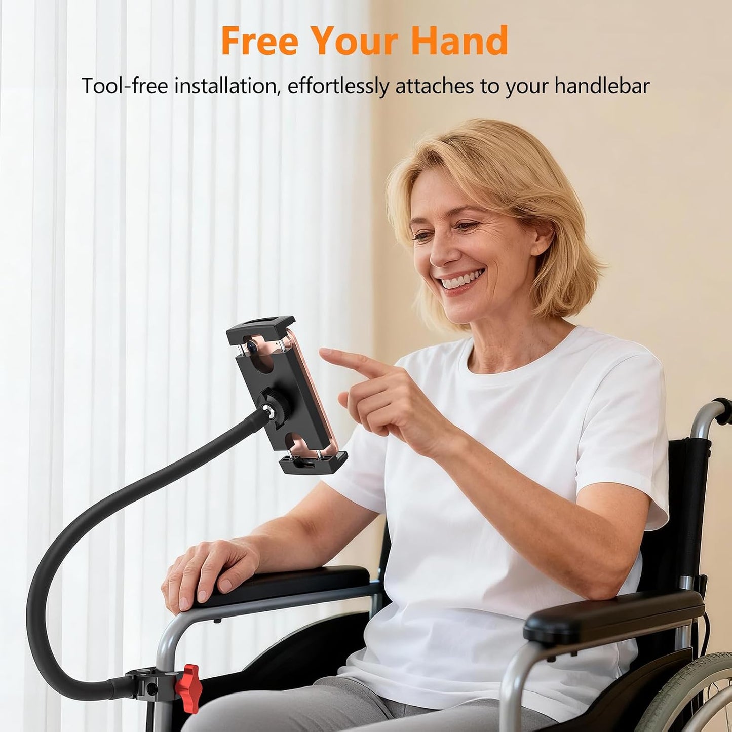 LRDXY 19.69in 4-13" Gooseneck Tablet Holder, Metal Crab Clamp iPad Mount for Stroller/Treadmill/Golf Cart/Boat/Mic