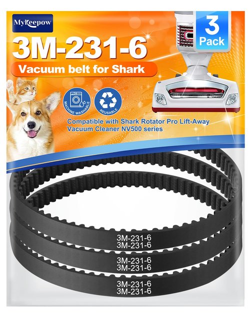 MyKEEPOW Vacuum Belts Replacement 3M-231-6 Compatible with Shark Rotator NV500 NV752 Series Upright Vacuum Cleaners,Compatible with NV400 NV401 NV402 NV403,3 Pack