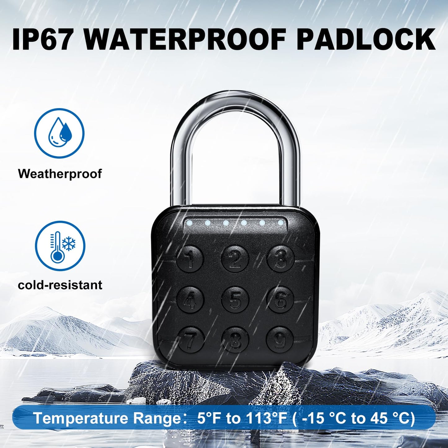 Combination Lock for Locker, Relihom Padlock with Code, Gym Locker Lock, High Security Keyless Entry Padlock for Gym, School, Gates, Outdoor, IP67 Waterpro (Basic Lock)