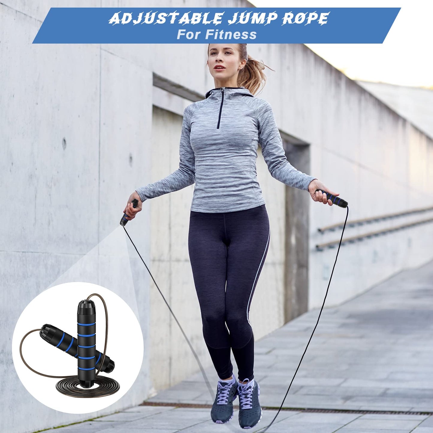 Junkin 12 Pieces Jump Ropes for Fitness with Ball Bearings Speed Jumping Adjustable Skipping Rope with Foam Handles Exercise Stuffer for Men Women Cardio Training Slim Body(Red, Green, Black, Blue)