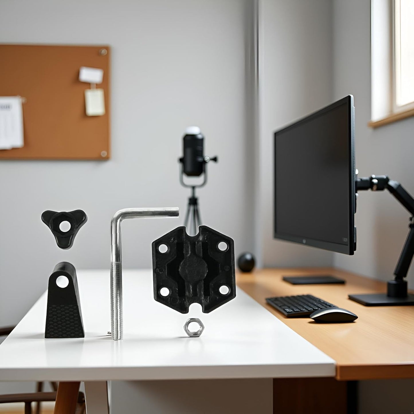 Jowxsx 1 Set Bracket Clamp Accessories Holder Fit for Mic Clamps Fixed Metal Desk Lamp Clip Fittings Screw Camera Flash