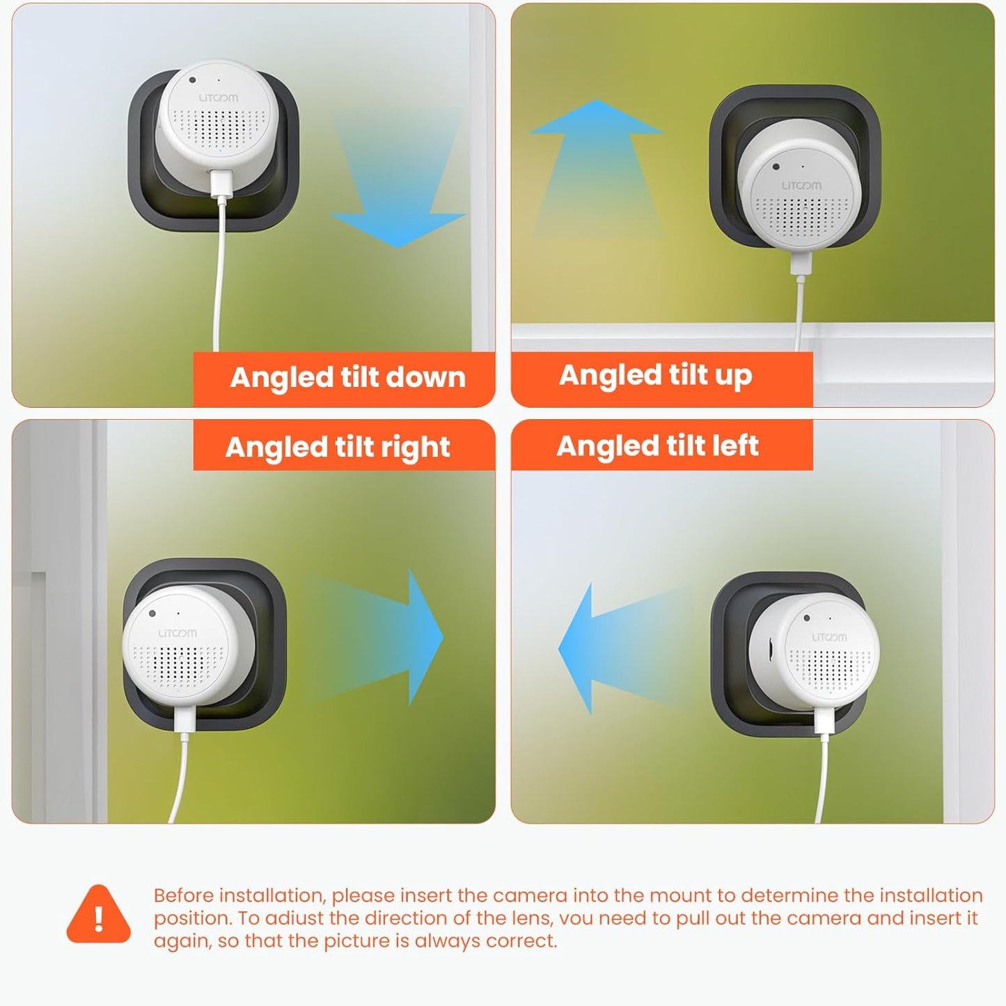 Window Mount for Litokam Window Camera Only, Adjustable Angle Tilt(Up/Down/Left/Right), No Screws, No Reflections