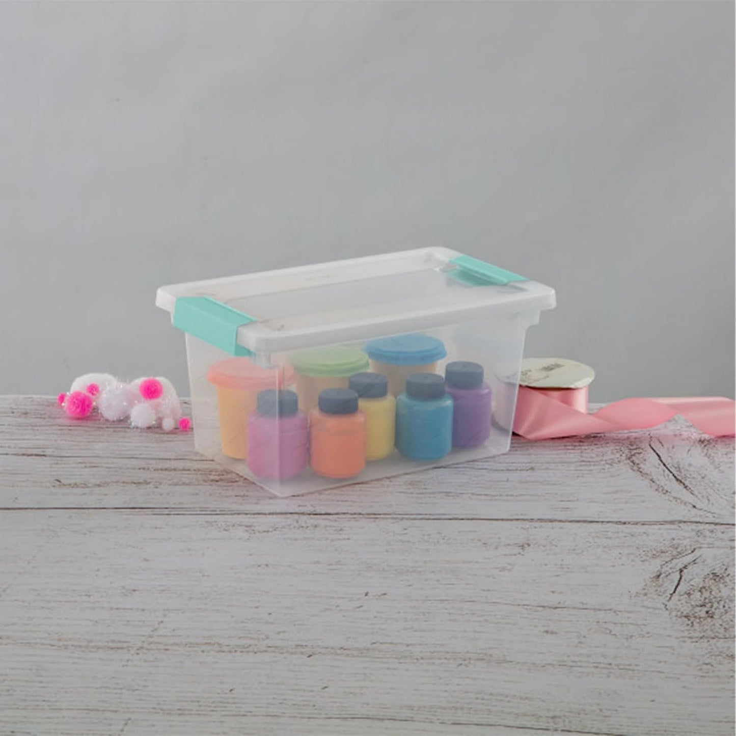 Sterilite Medium Clip Box - Stackable Storage Bin with Latching Lid for Organizing Home & Office | Clear