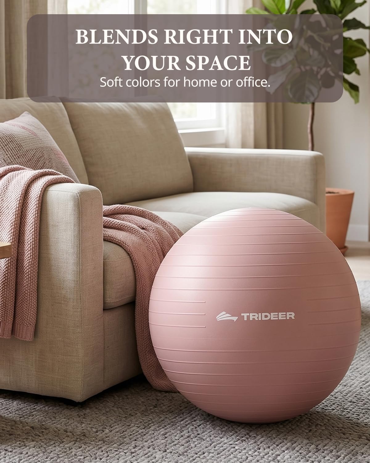 Trideer Exercise Ball Yoga Ball – Office Seating & Balance Ball Chair, Stability Ball for Pilates, Physical Therapy,Core Training & Balance Improvement & Stretching