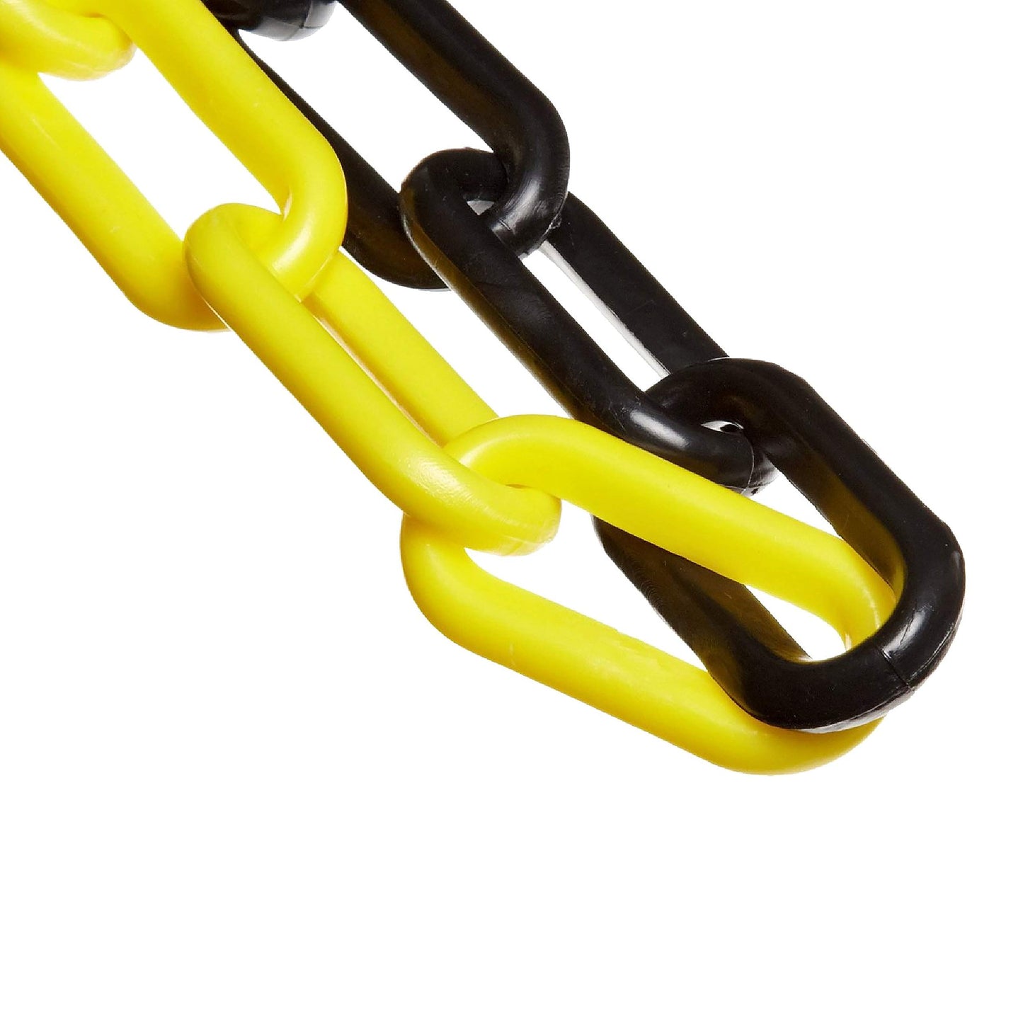 Mr. Chain Plastic Barrier Chain, Alternating Black/Yellow, 2-Inch Link Diameter, 100-Foot Length (50029-100)