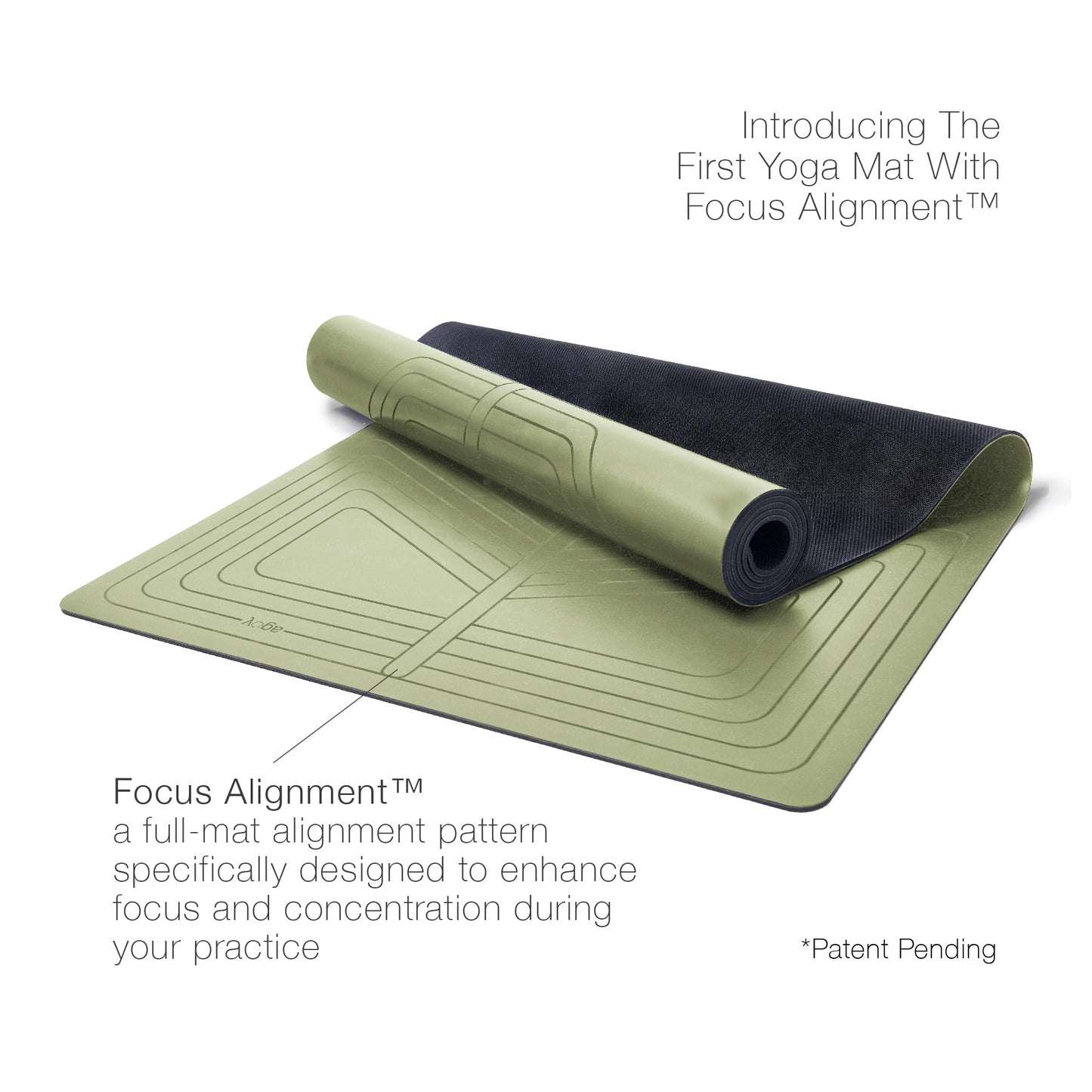 agoy PRO+ WARRIOR - Premium Non-Slip Yoga Mat - Eco-Conscious Design - PU Surface With Wet/Dry Grip+ - Focus Alignment – Natural Tree Rubber Base - Portable Standard Size, Ideal For Any Yoga Practice