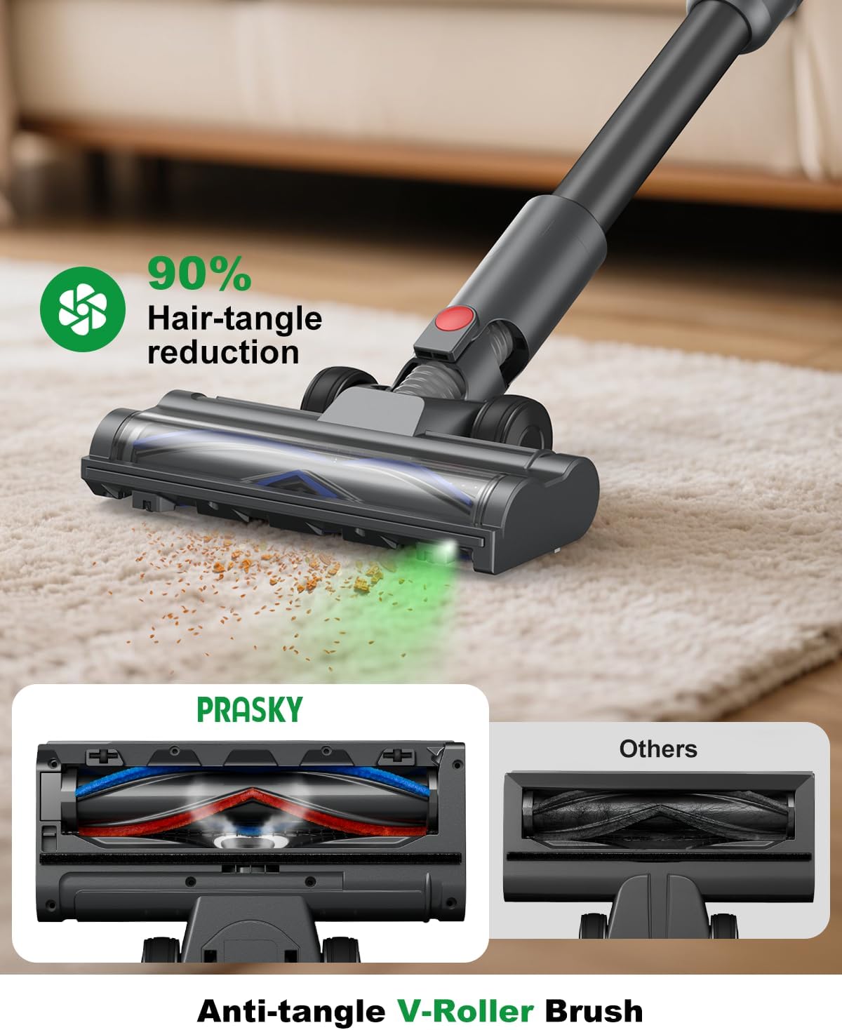 Skiennix Cordless Vacuum Cleaner - 550W Powerful Suction, Lightweight & Rechargeable for Pet Hair | Purple