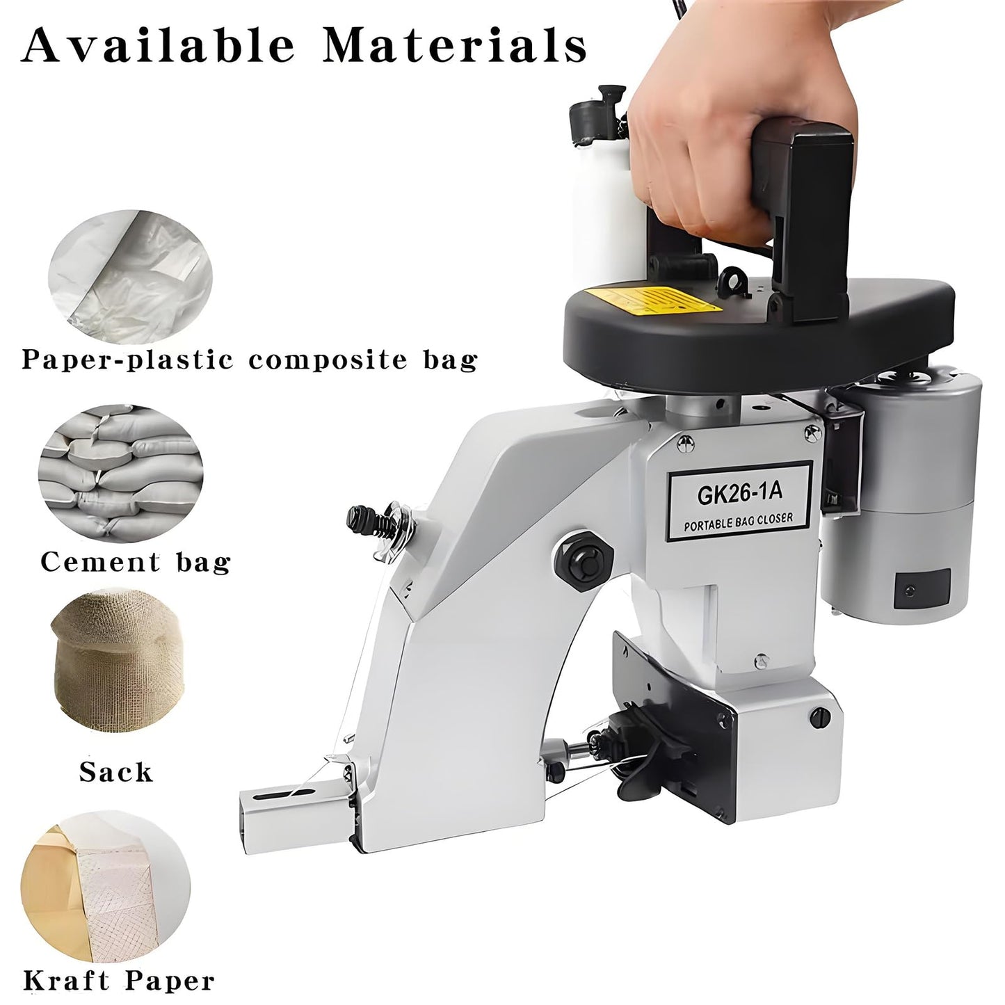 Fbshicung Bag Sewing closing Machine #GK26-1A,Heavy-duty BagCordless Bag Closer,Automatic Bag Stitcher, Industrial Stitching Machine for Jute Seed Vinyl Rice Bags