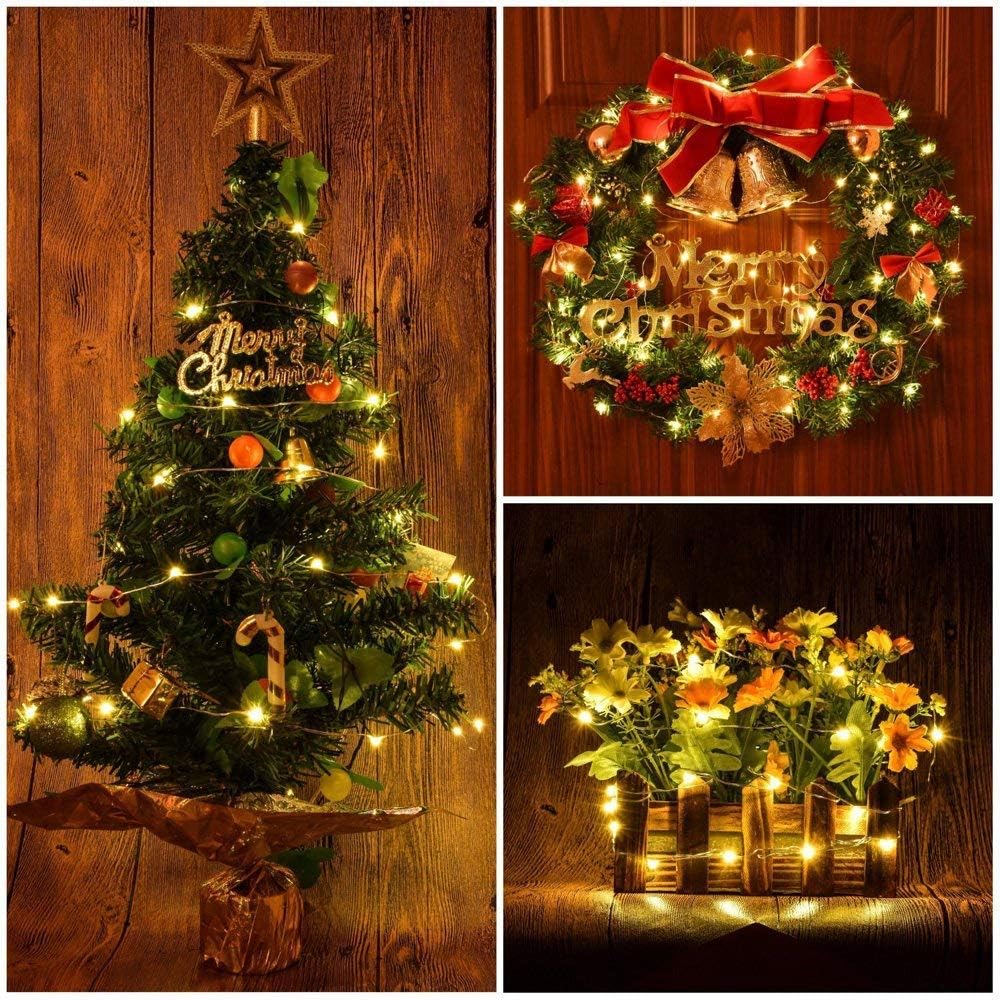 Skiennix Battery Operated Starry Lights - 18FT with 50 Warm White Micro LEDs | Waterproof for Christmas & Weddings