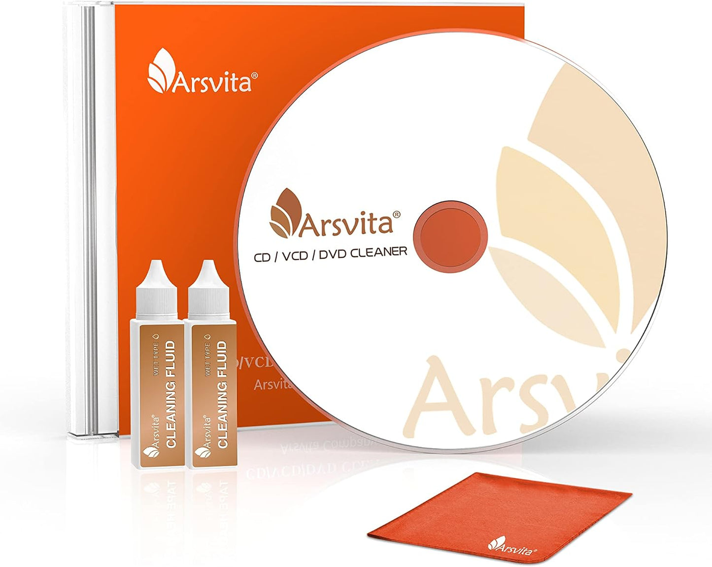 arsvita Set ARCD-03 Laser Lens Cleaner Disc Cleaning for CD/VCD/DVD Player, Safe and Effective
