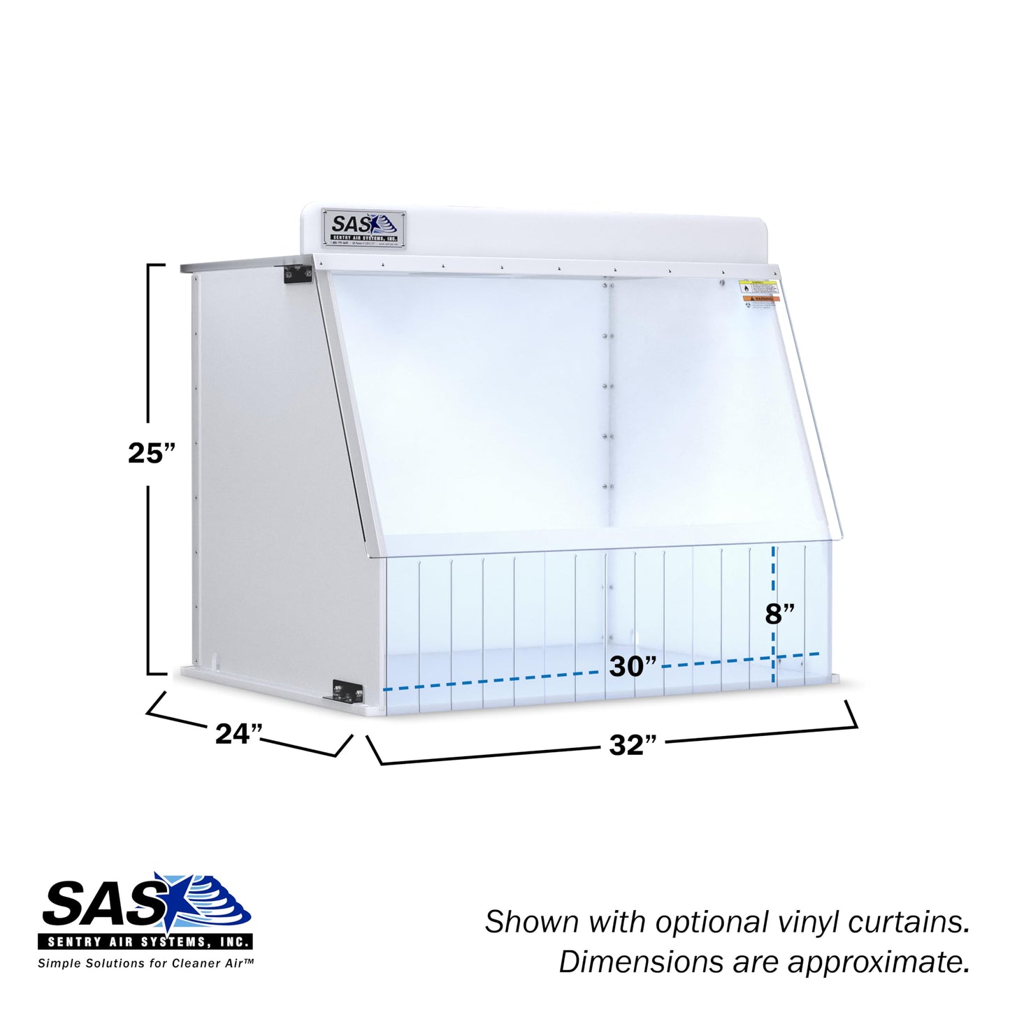 30” Wide Ducted Fume Hood, Exhaust Hood for Laboratory Fume Control, Chemical Fumes, Pharmaceutical Compounding, 3D Printing, and other Fumes/Odors