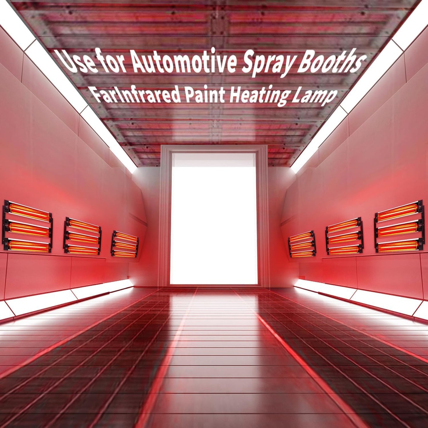 DATOUBOSS 2×3000W Infrared Paint Curing Lamp Shortwave Infrared Paint Lamp for Paint Booth Car Body Repair Paint Curing Systems 2 Sets
