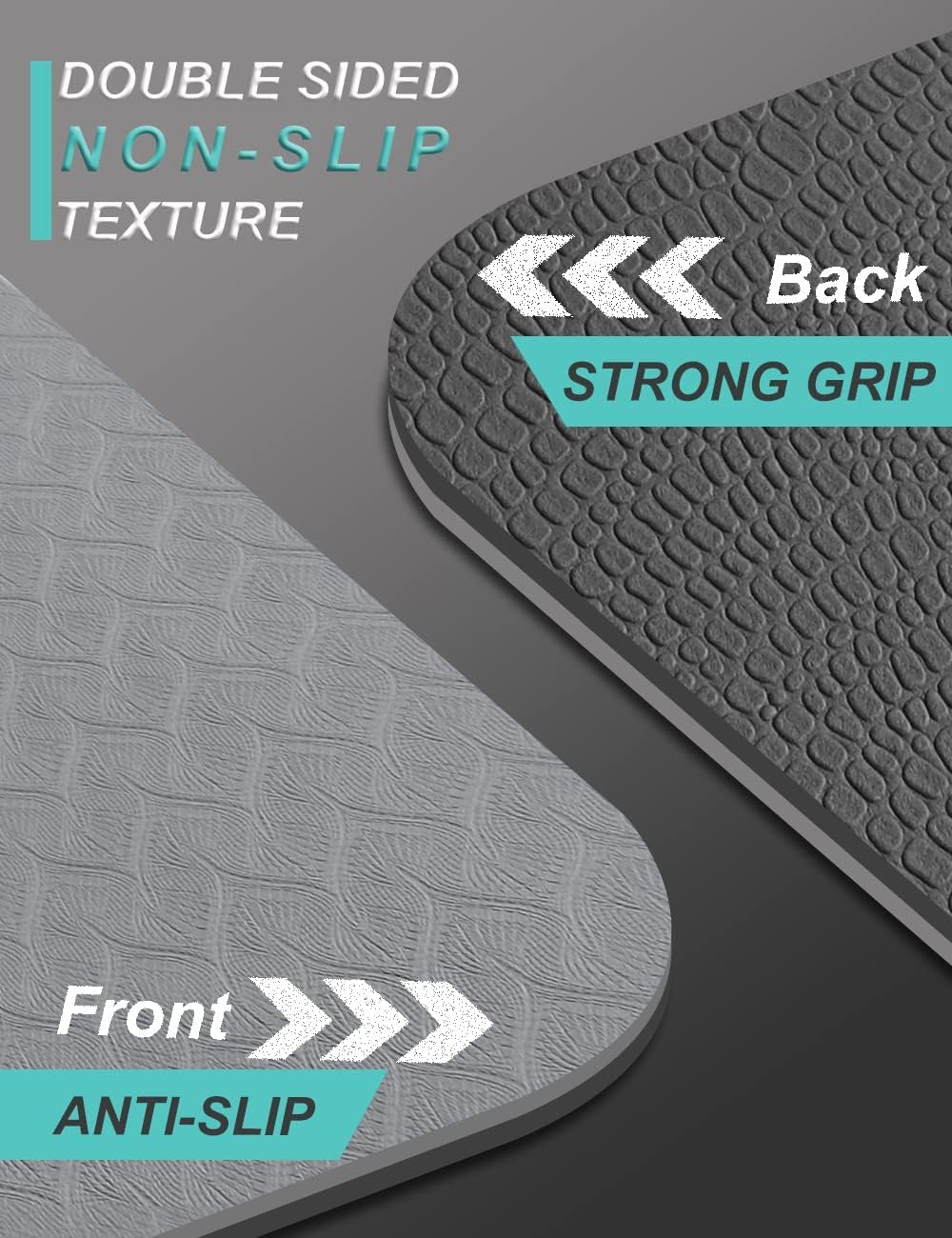 Yoga Mat Double-Sided Non Slip, 72'' x 32'' x 7mm - Extra Wide & Thick Yoga Mat with Strap, Ideal for Men Women Kids, Professional TPE Yoga Mats for Home Workout, Pilates and Floor Exercises