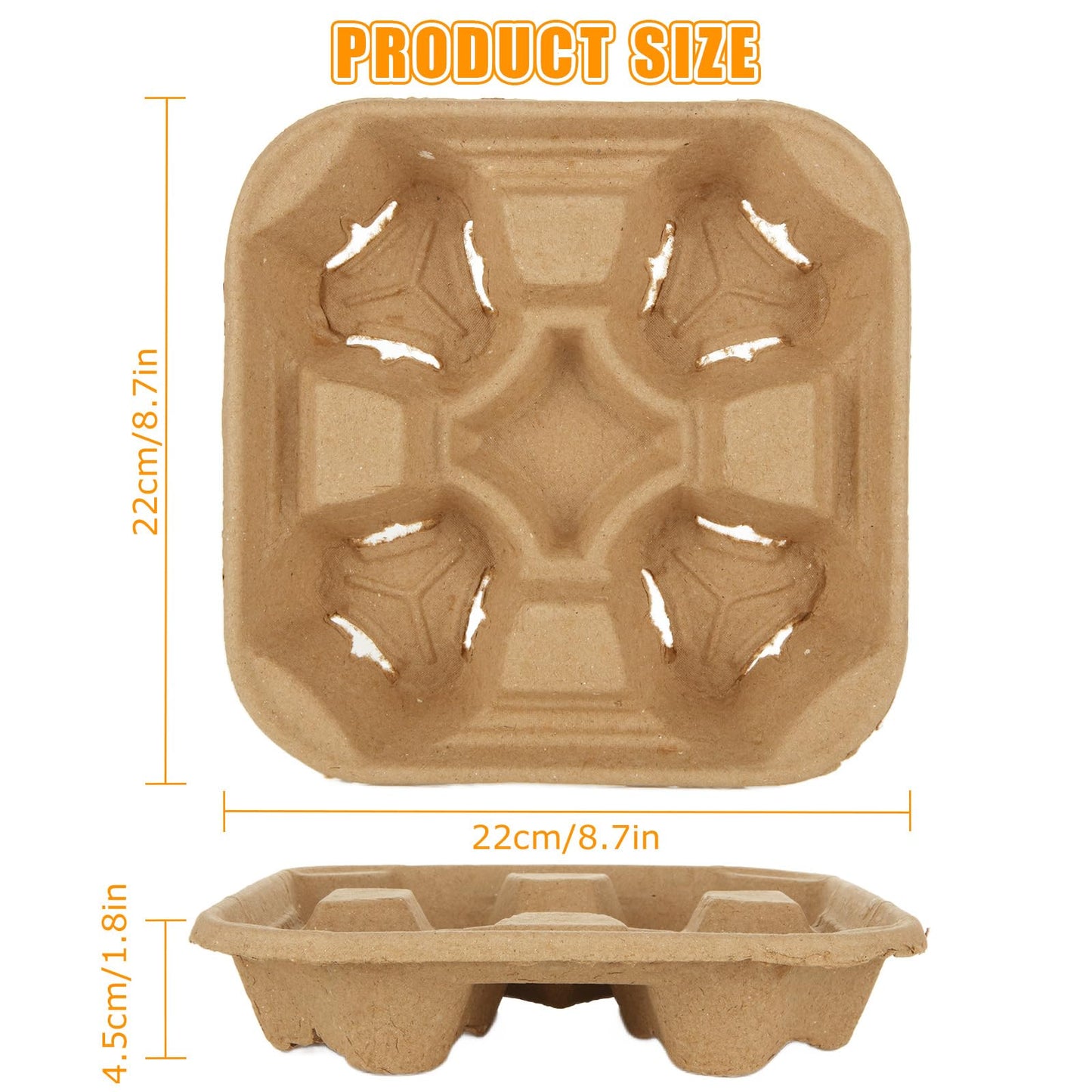 DAJAVE 40 Pack 4 Cup Drink Carrier Cardboard Cup Carriers for Drinks, Cup Holders Tray for 8-32 oz Cup, Drink Holders for Coffee Restaurant Food Delivery