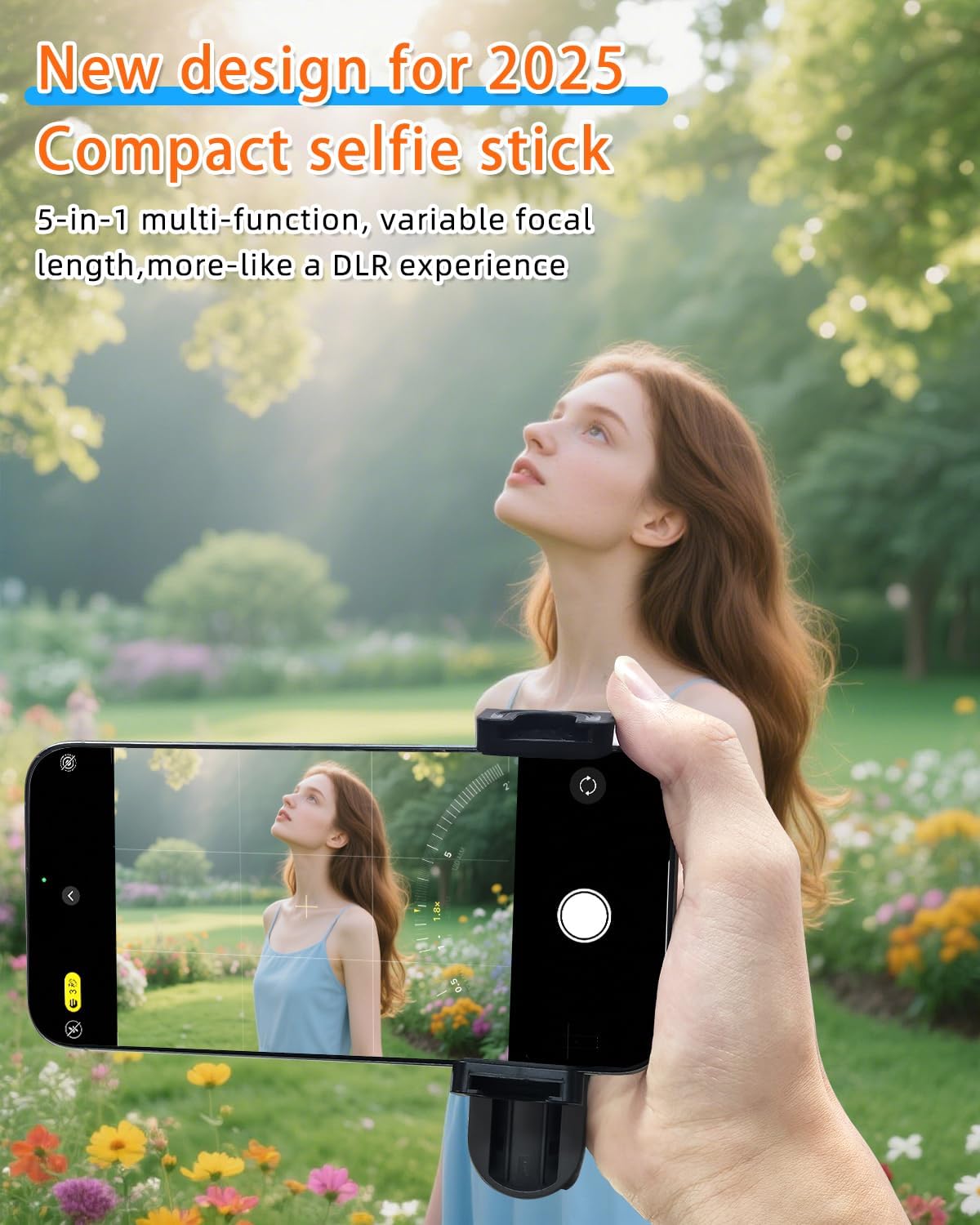 CloudValley 3-in-1 PocketFlex Mini Tripod with Zoom Control, Pocket Size Phone Holder Selfie Stick, [Compatible