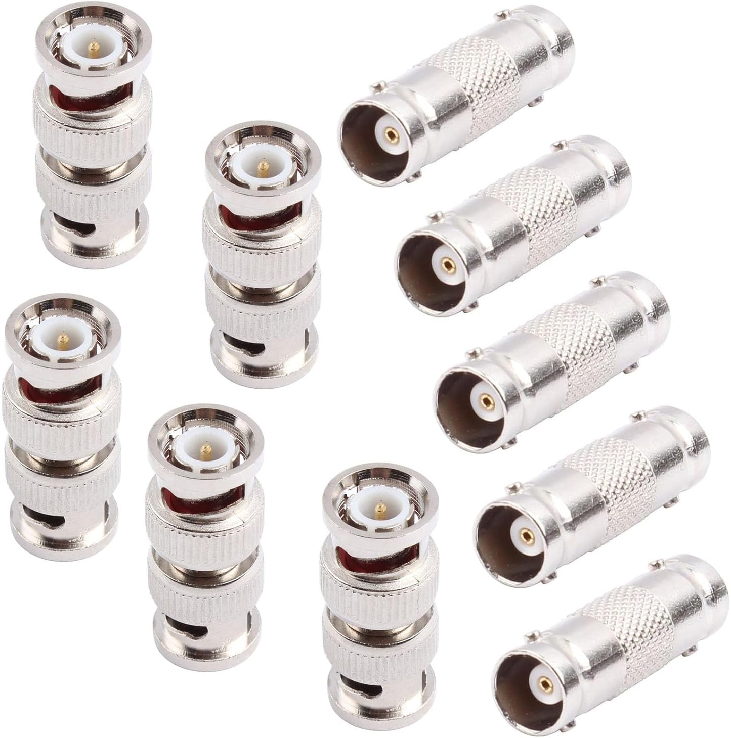 AIMHDUTY 5-Pack 5-Pack BNC Coupler Female to Female Connector and BNC Male to Male Adapter for CCTV Security Camera