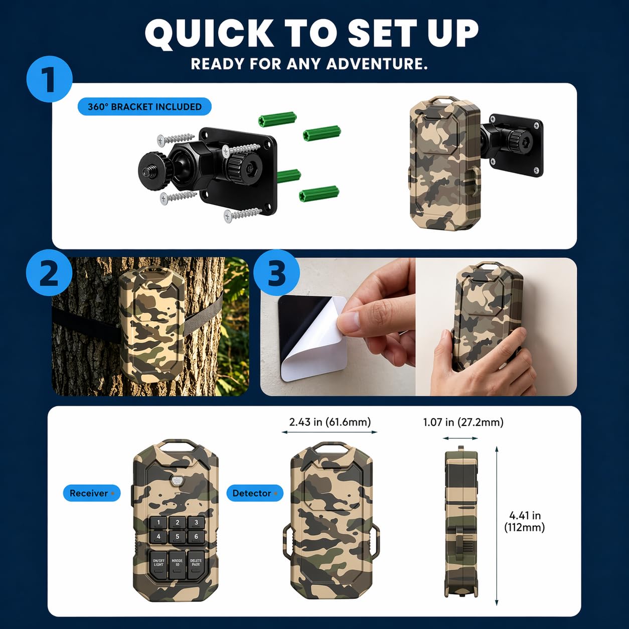 LETWESAF Camping Perimeter Alarm, Wireless Perimeter Alarm,1/2 Mile Range, IP66 Waterproof System for Outdoor Camp Security & Survival Gear-Updated Version