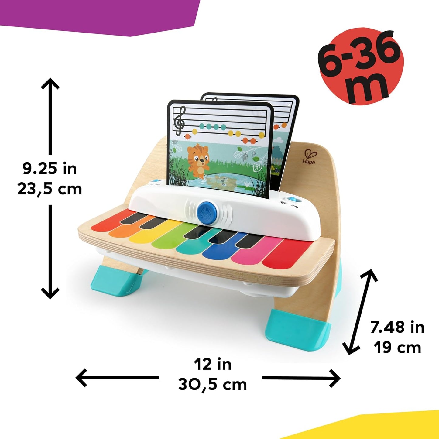 Baby Einstein Magic Touch Piano - Wooden Musical Toddler Toy for Ages 6 Months & Up