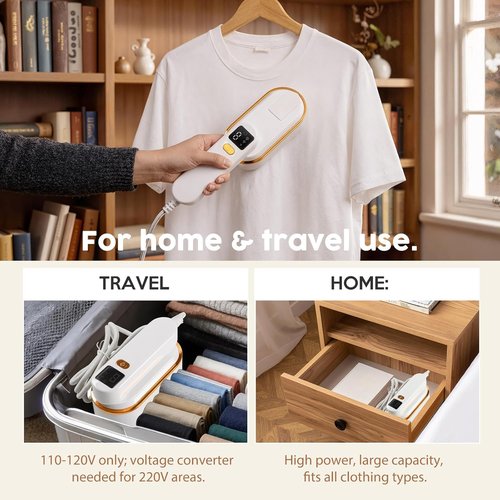 Droyek Portable Travel Steamer - 1200W 2-in-1 Iron & Steamer with Fast Heat, 150ml Tank | 4 Modes, LED Display