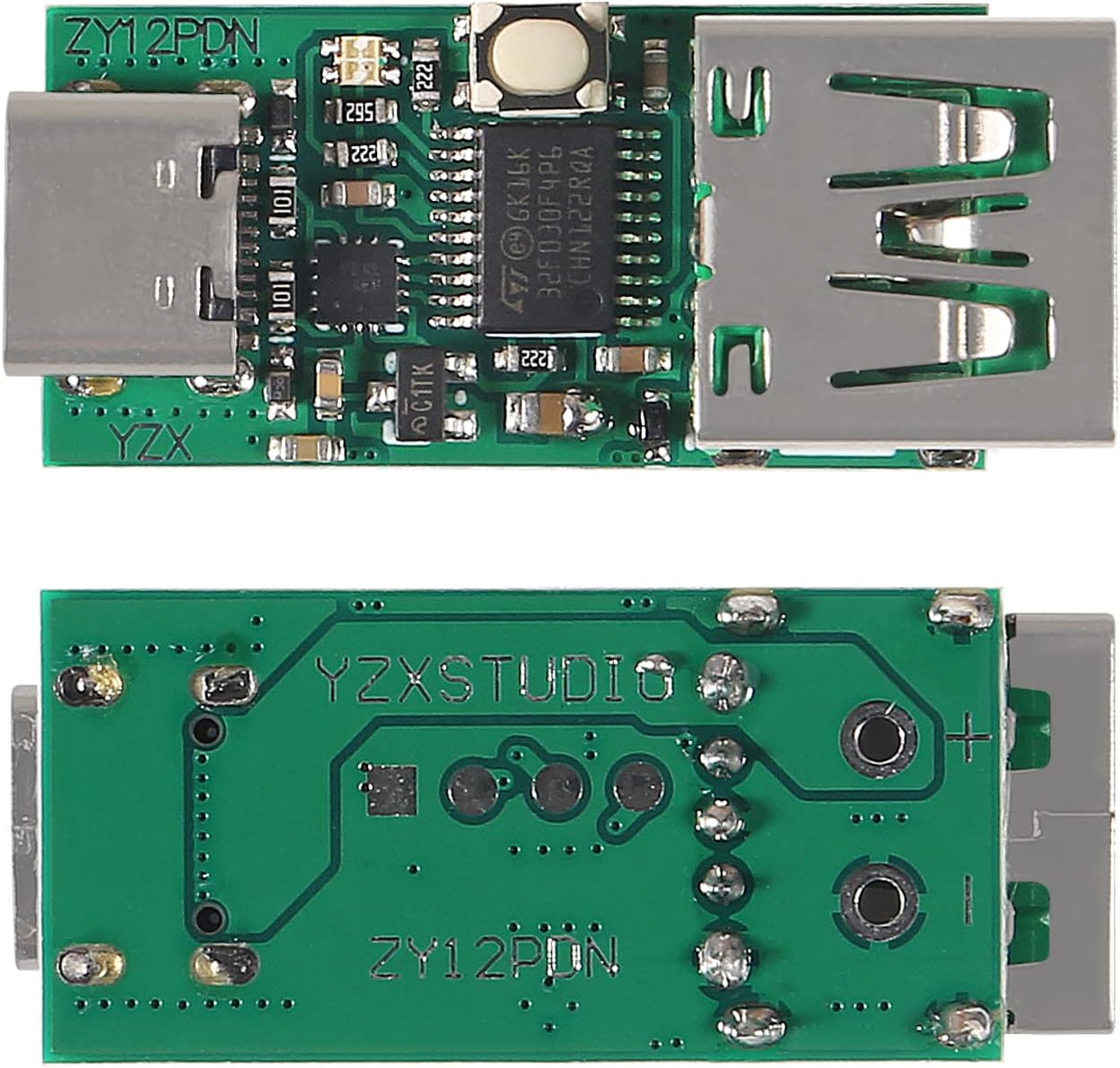 ATNSINC 2PCS PD2.0 3.0 PD3.0 (ZY12PDN Type-C USB-C to DC Decoy Fast Charge Trigger Polling Detector Module with USB)