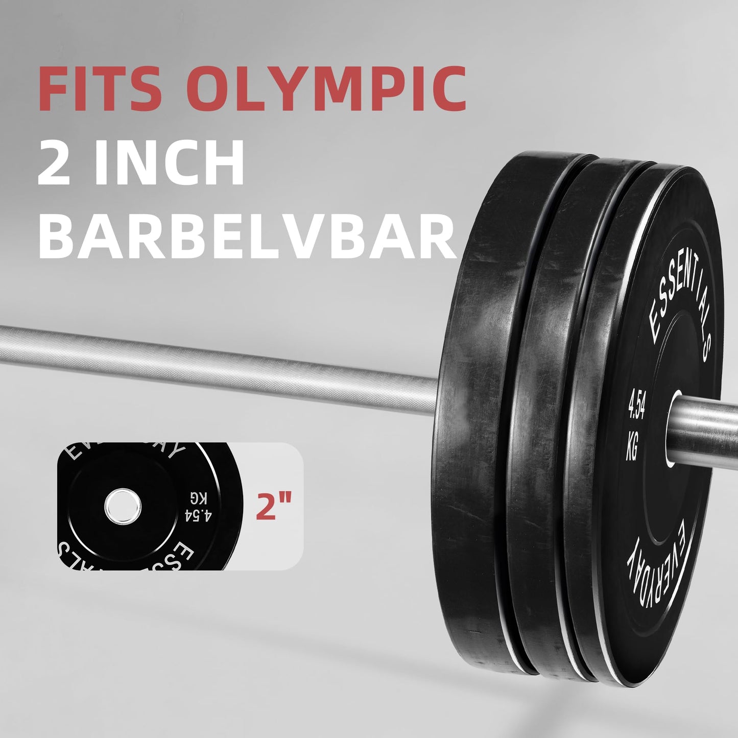 Fitvids 2-Inch Olympic Bumper Plates, 45 LBS, Pair