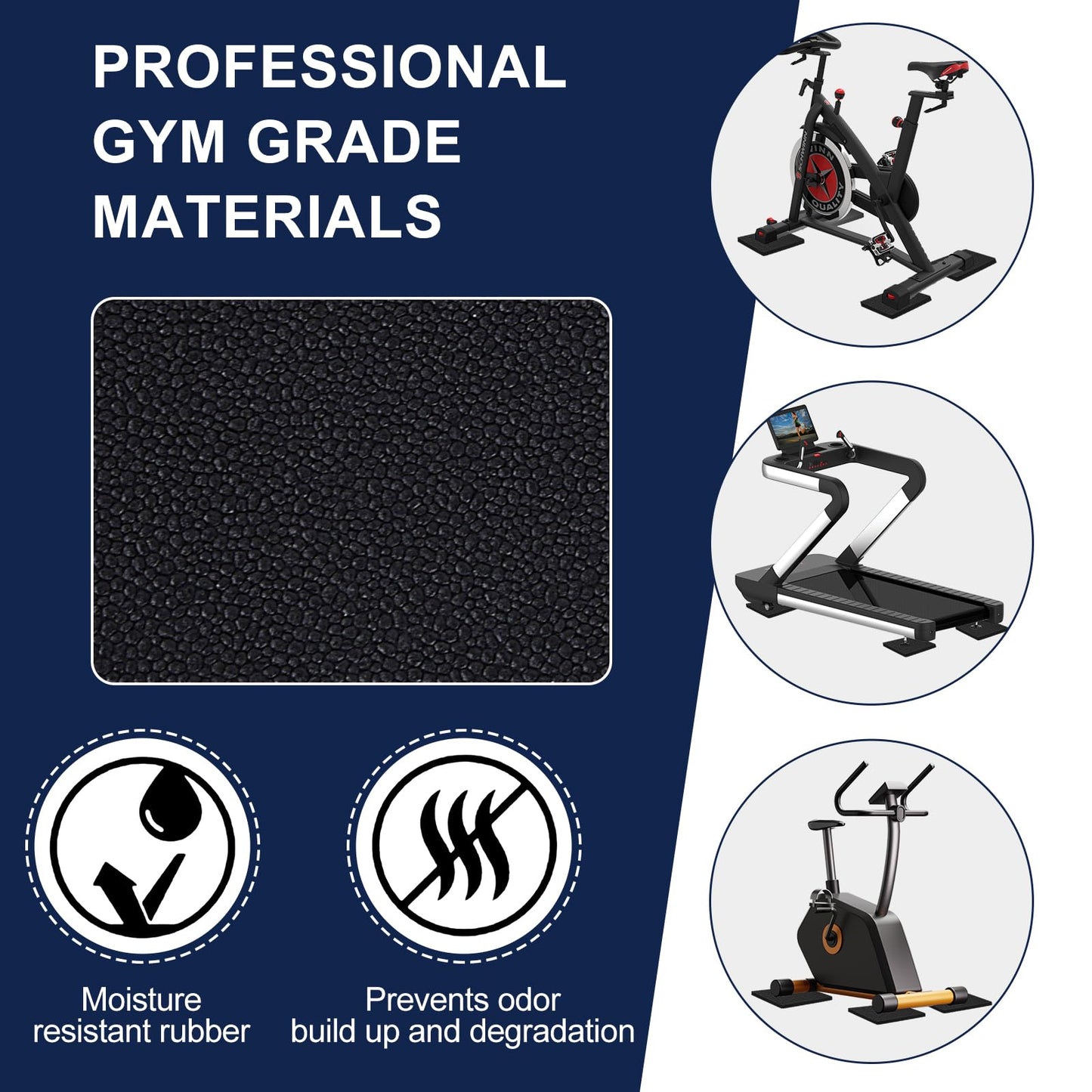 6 Pack Treadmill Mat Pads, Exercise Equipment Mat for Floor Protection, High Density Anti Vibration Pad for Treadmill, Walking Pad, Exercise Bike, Washing Machine and Floor Protection