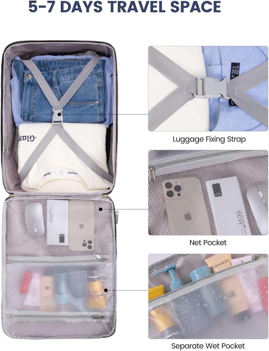 Backpack 40L Backpack 17" 3 Packing LOVEVOOK Large Travel for Women & Men, Carry on for Airplanes, TSA Personal Item