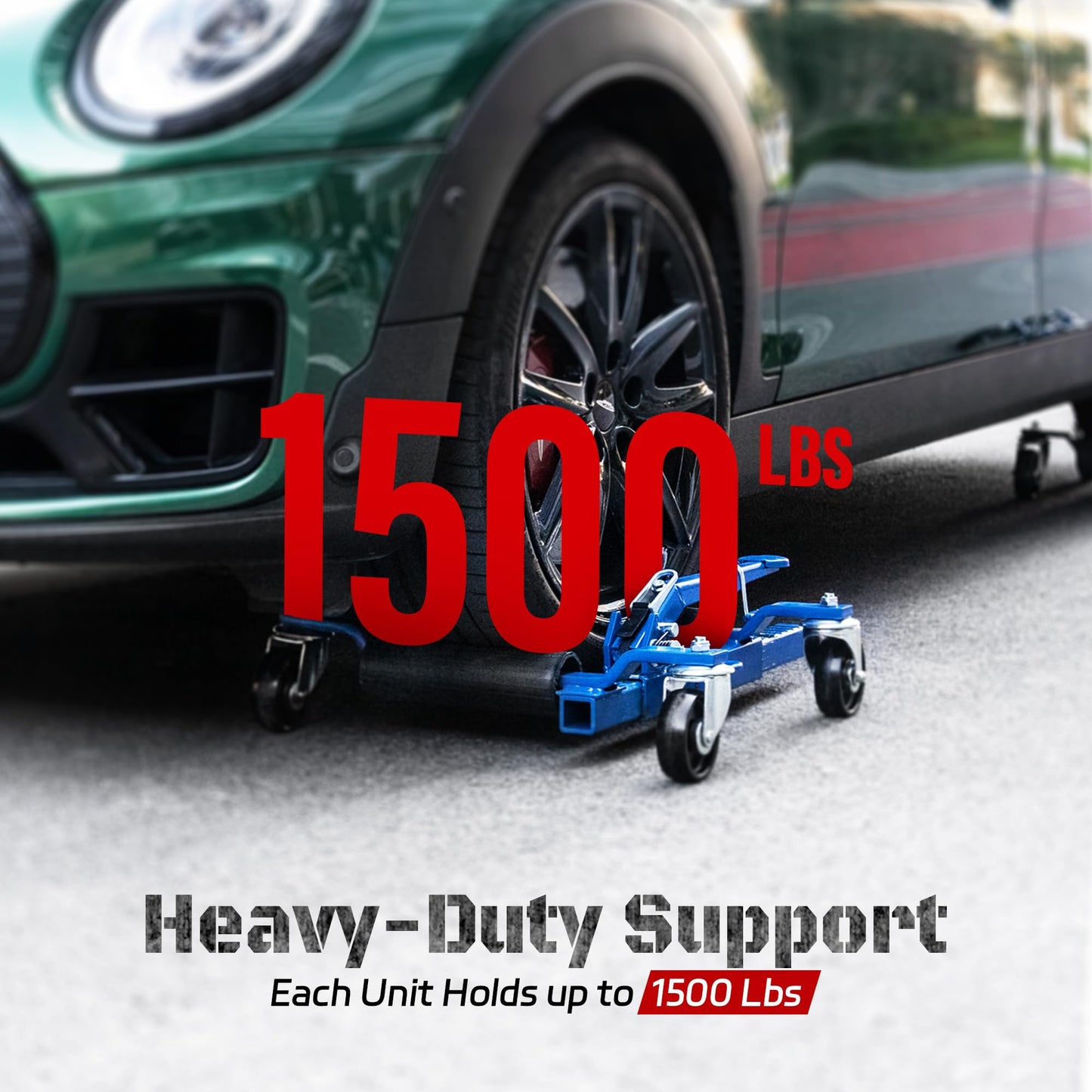 Car Dolly Jack Set of 2, Mechanical 1500-lbs Wheel Dolly, 9'' car Wheel Dolly Positioning Jack, Car Dollies for Vehicle Positioning & Auto Repair Moving, Blue