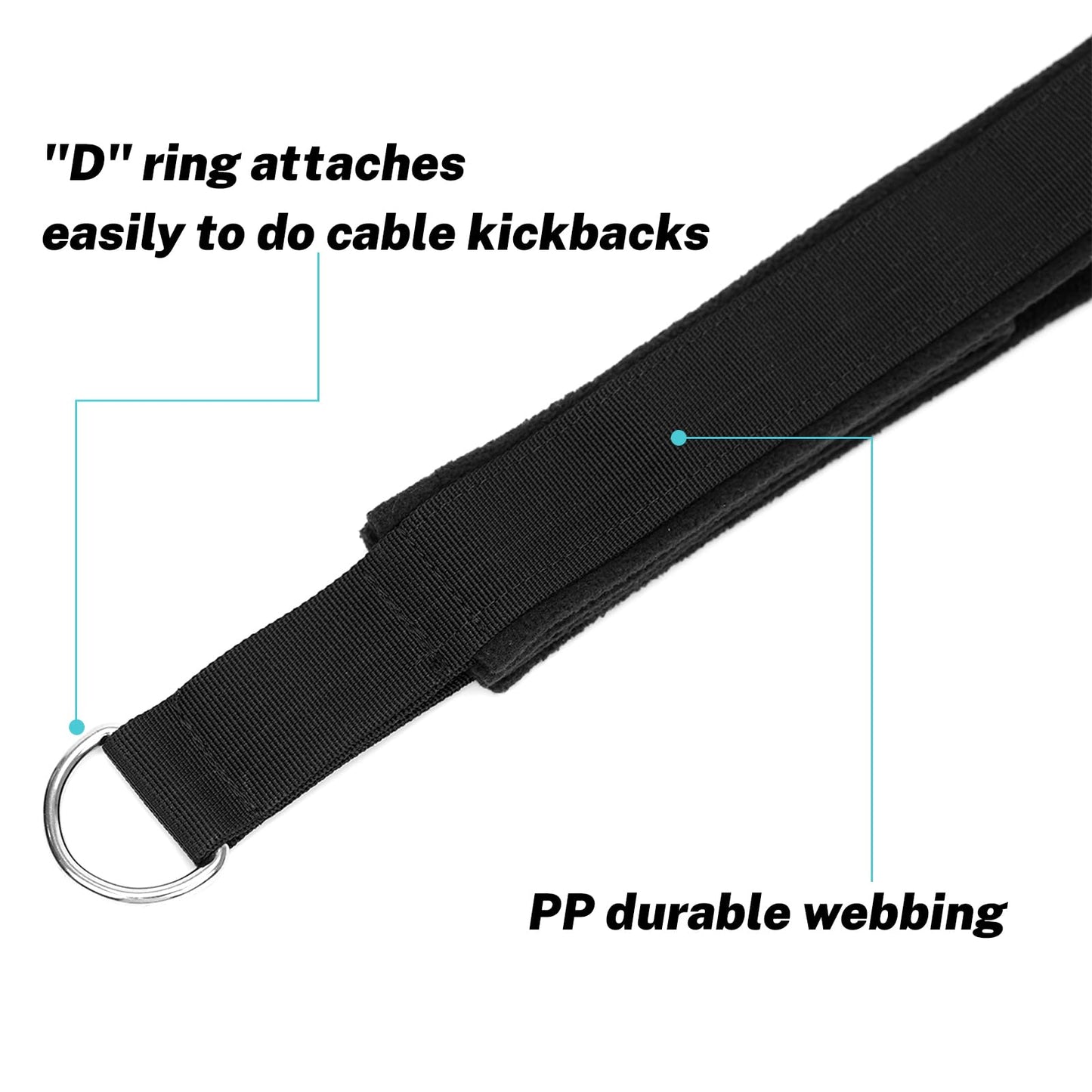 HYVAWO Pilates Straps Soft Padded 1 Pair Double Loop Straps D-Ring for Reformer Home Gym Workout Accessories Fitness Yoga Exercise