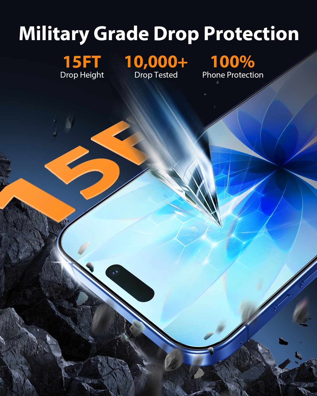 3 Pack, [9H+ Mkeke for iPhone Air Screen Protector Hardness] [Military-Grade Drop Protection] [Sensitive Touch] [Easy