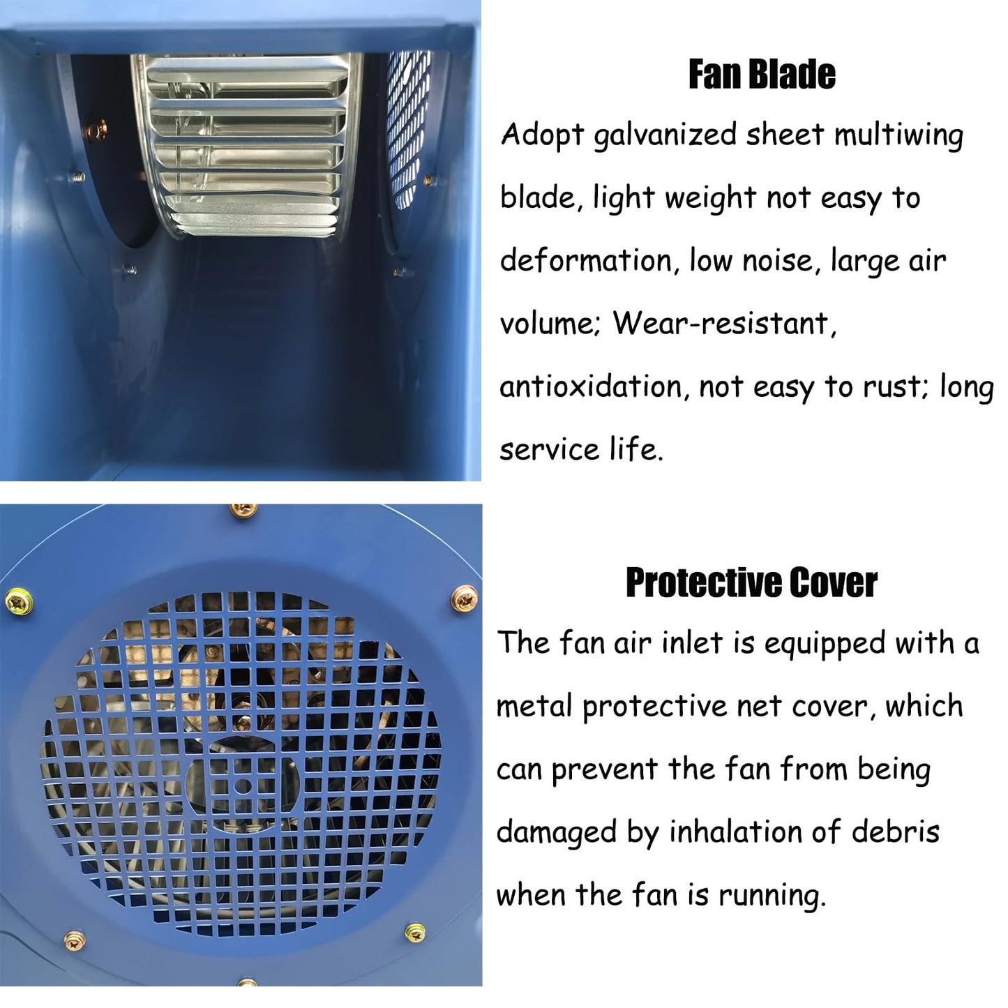 PreAsion Multi-blade Centrifugal Blower DF-8 Industrial Low Noise Centrifugal Blower 1059CFM Centrifugal Blower(110V 1100W with Support)