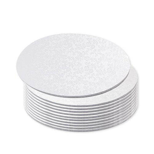 12 Pack White Cake Boards 10 Inch Round Cake Drum Base 1/4 Inch Thick Sturdy Cardboard Circle Plate Bases Para Pastel for Wedding