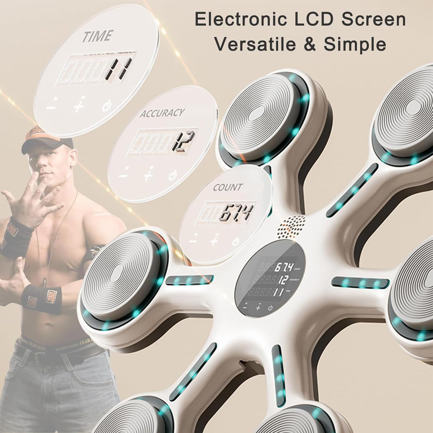 pealiritansemen Music Boxing Machine, Family Interactive Musical Boxing Machine, Wall Mounted Boxing Trainer, with Timing & Counting Functions, for Game Room, Gym