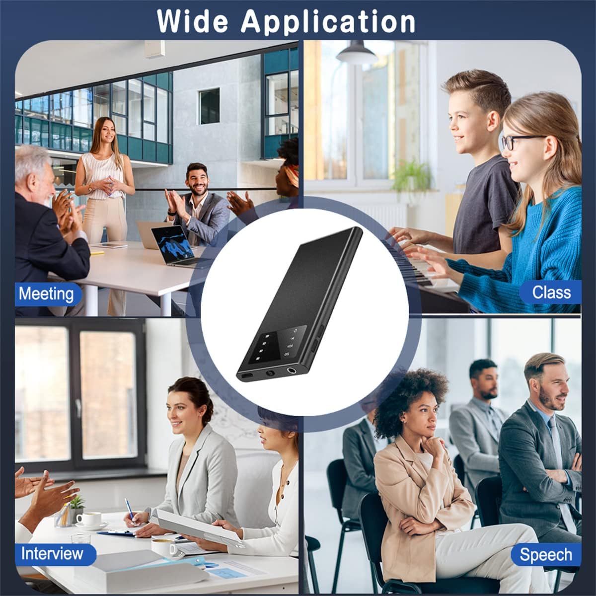 Virpilo 125 Hours Long Recording Time Voice Recorder, Portable Voice Recording Device with LCD Screen, Suit