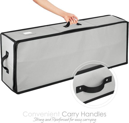Hearth & Harbor Wrapping Paper Storage Container - Tear-Proof Christmas Gift Wrap Organizer | Fits Up to 22 Rolls, Silver